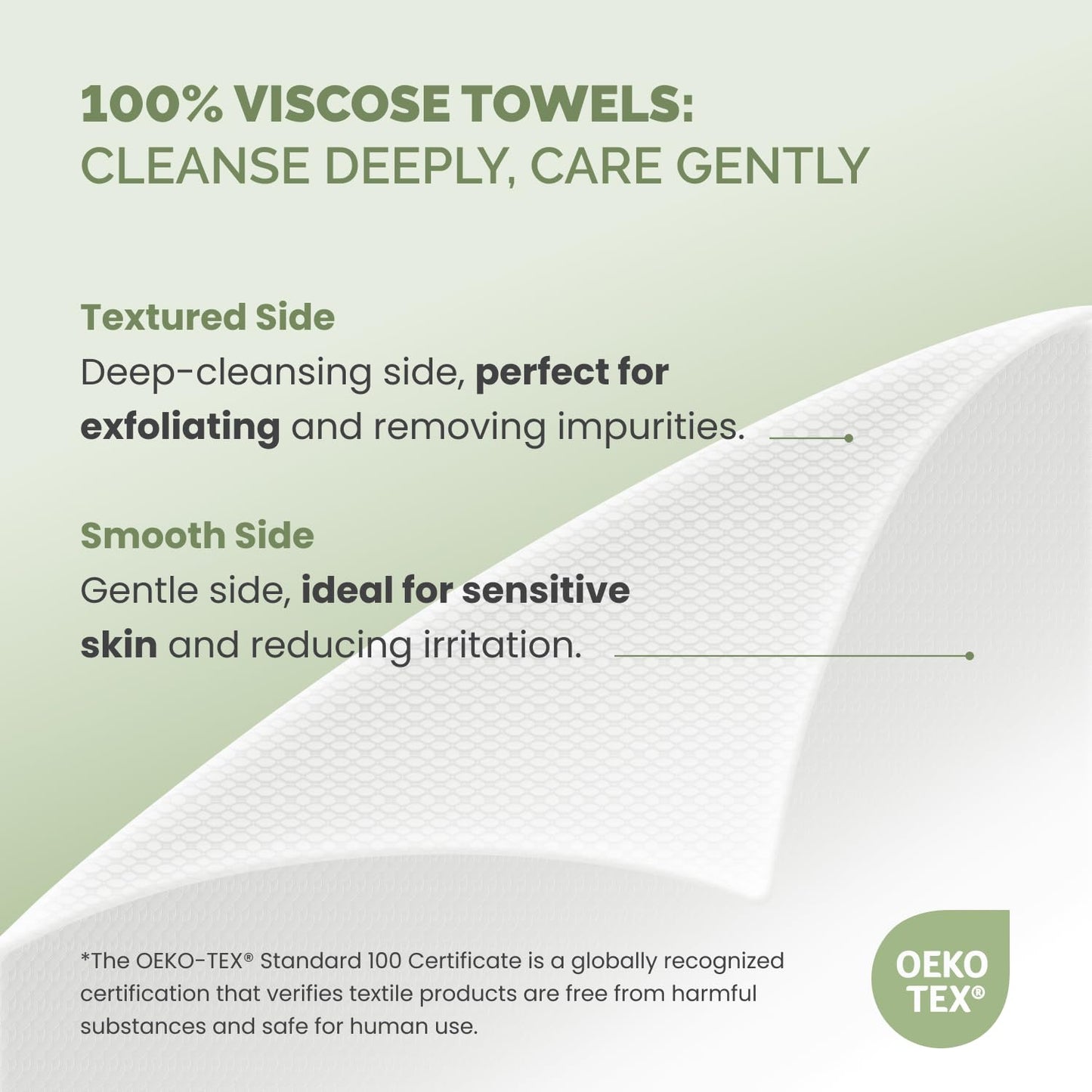 PLANTIFIQUE Disposable Face Towels XL 10"x12" - 100% Biodegradable Viscose Facial Towelettes for Women Skin Care - Face Cleaning Towel 50 Count