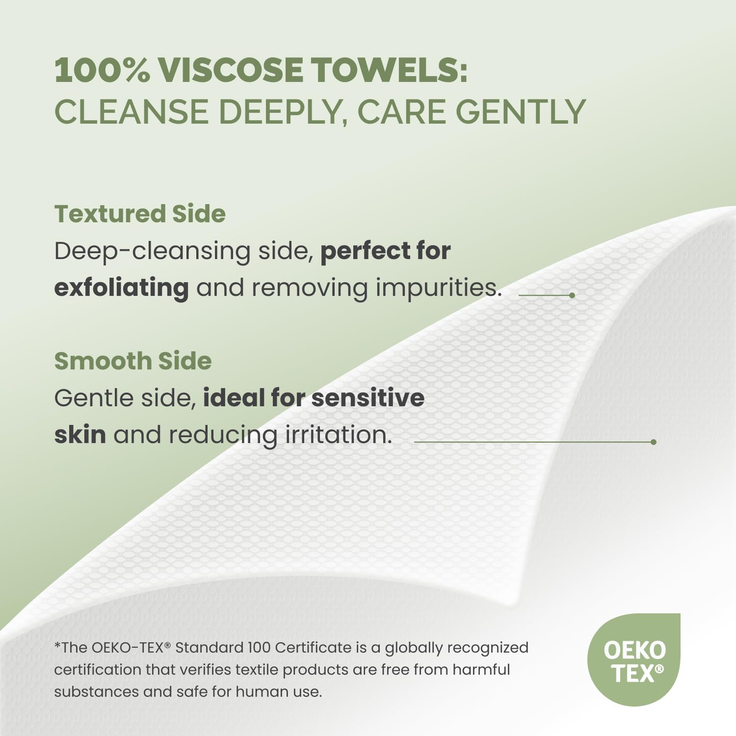 PLANTIFIQUE Disposable Face Towels XL 10"x12" - 100% Biodegradable Viscose Facial Towelettes for Women Skin Care - Face Cleaning Towel 50 Count