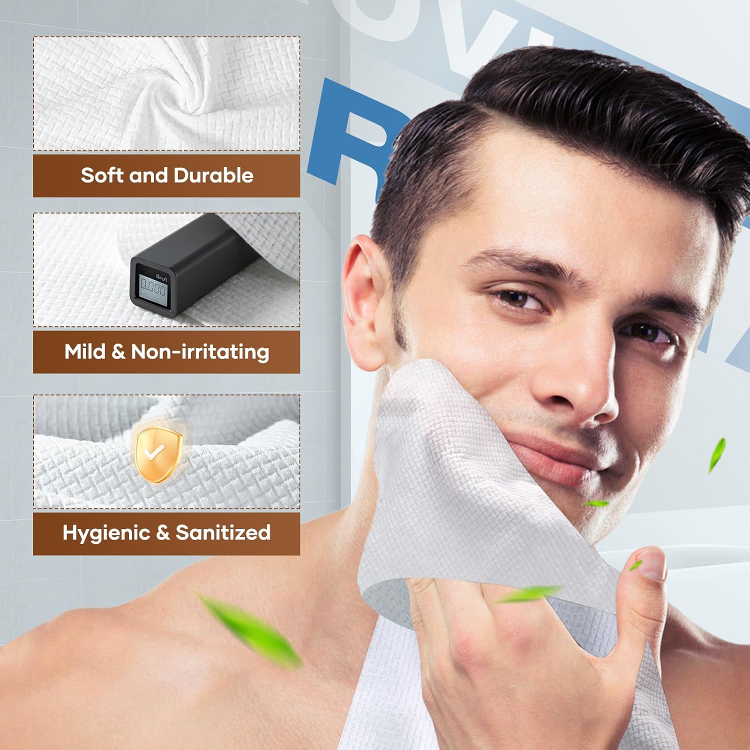 Face Towels, Disposable Face Towel, 10"×12" Softness Facial Towels, Makeup Remover Dry Wipes, Ultra Soft,Cooling Towels for Neck and Face,Face Towel XL (50-Piece,1 Pack)