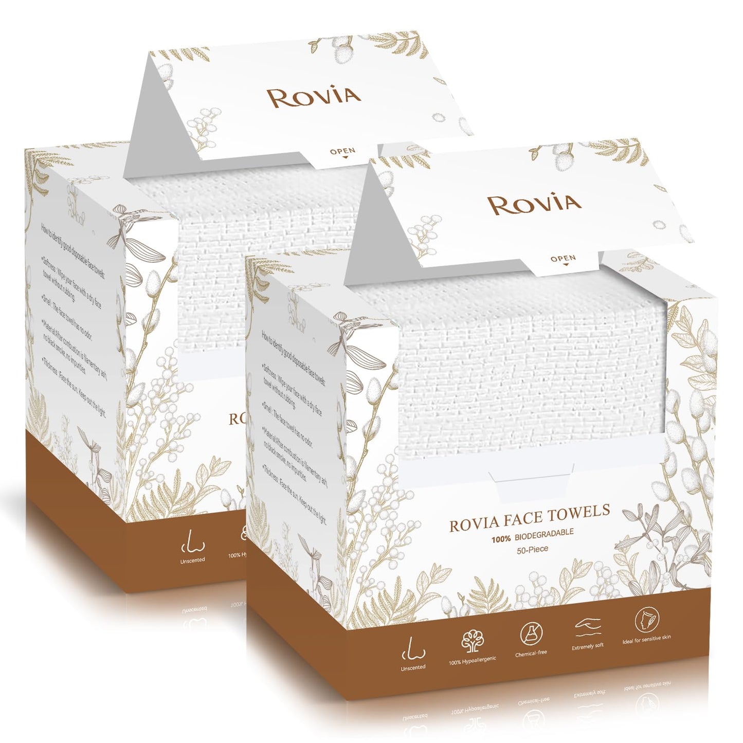 Face Towels, Disposable Face Towel, 10"×12" Softness Facial Towels, Makeup Remover Dry Wipes, Ultra Soft,Cooling Towels for Neck and Face,Face Towel XL (50-Piece,1 Pack)